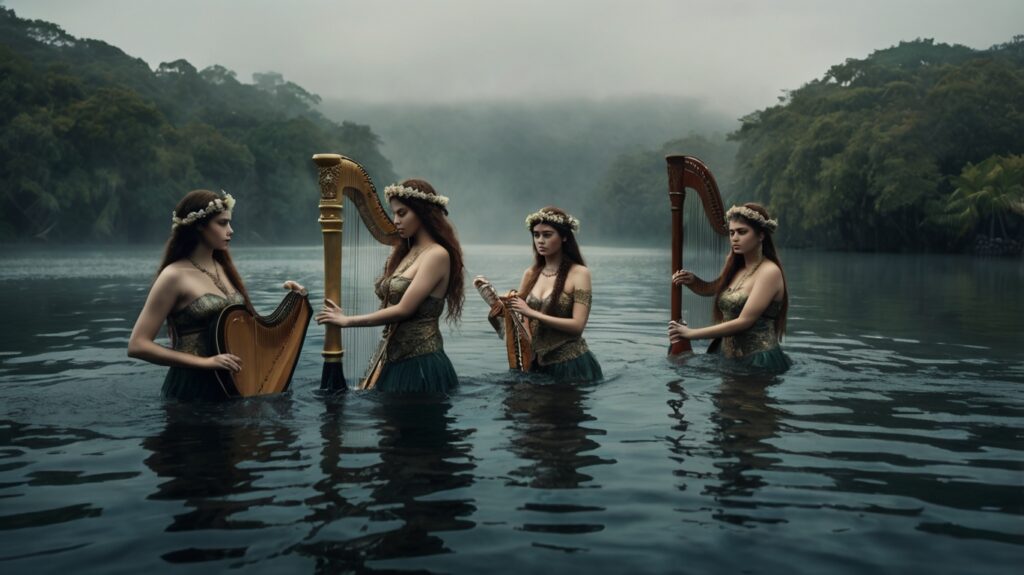 Cuatro sirenas representando distintas culturas del mundo