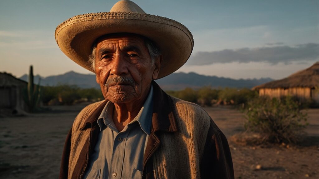 Anciano mexicano advirtiendo sobre el Chupacabras en un pequeño pueblo.